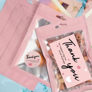 600 PIECE BUNDLE-- 530 THANK YOU STICKERS 50 THANK YOU CARDS AND 20 BAGS! NEW!
